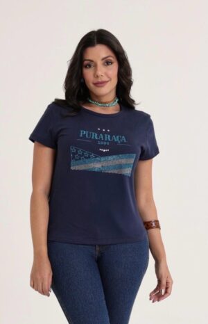 Camiseta Feminina Pura Raça Brilho