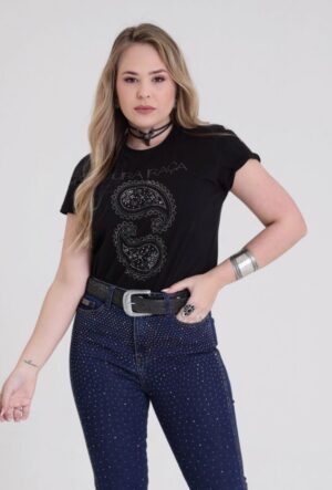 Camiseta Feminina Pura Raça Brilho