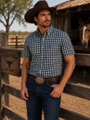 Camisa Masculina Manga Curta Texas Farm