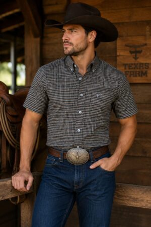 Camisa Masculina Manga Curta Texas Farm
